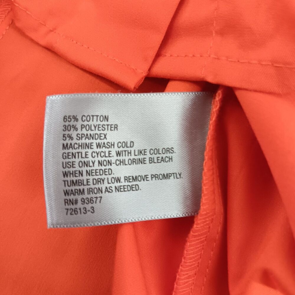 Worthington Shirt Womens Size PXL Orange Short Sleeve Collared Button Up Top NWT - Picture 6 of 8